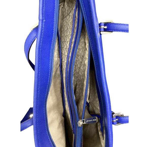 Michael Kors Tote Women’s 1Size Saffiano Leather Large MK Bag Charm Cobalt Blue - Picture 8 of 11
